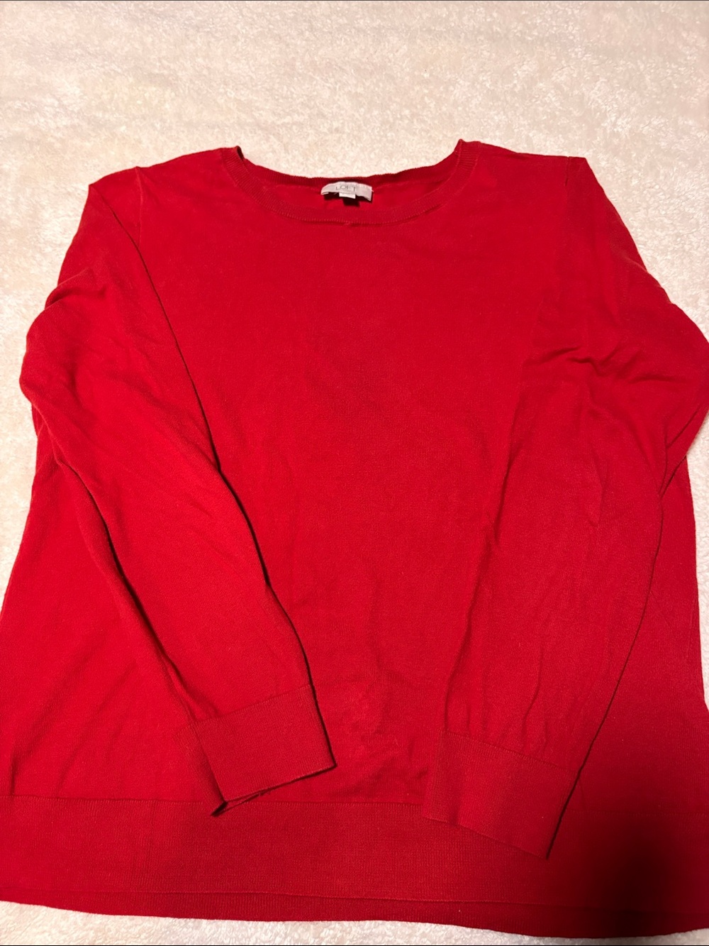 LOFT Red Crewneck Sweater - Women's